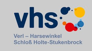 Buntes Logo der Volkshochschule Verl - Harsewinkel - Schloß Holte-Stukenbrock ©vhs-vhs